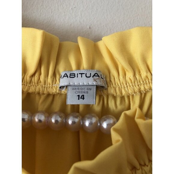 NWT Habitual Kid Girls Size 14 Yellow Blouse Layered Sleeve Tie Front - Picture 5 of 7